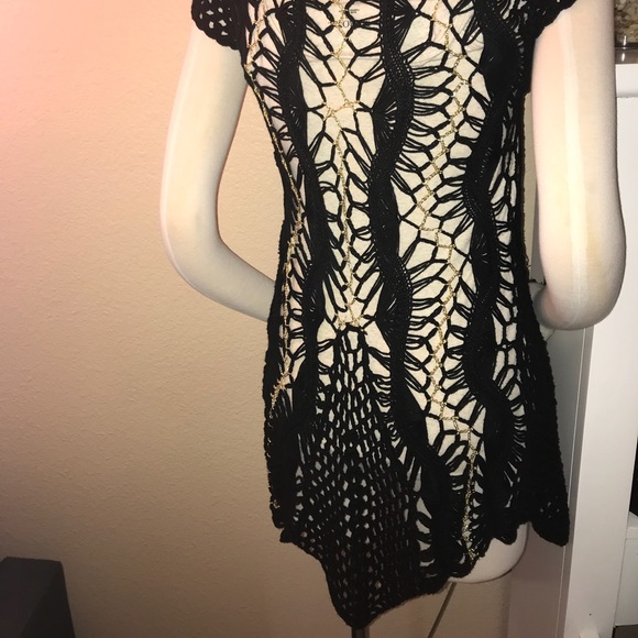 Boho Crochet Waterfall Sweater Blouse Top - Picture 2 of 7